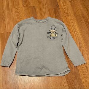 Zara Gray Long Sleeve Kids Tee with Fun Graphic